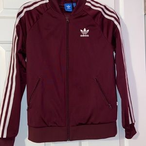Maroon & White Adidas Jacket